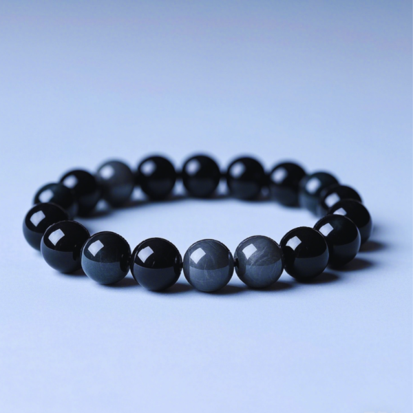 Silver Obsidian Bracelet