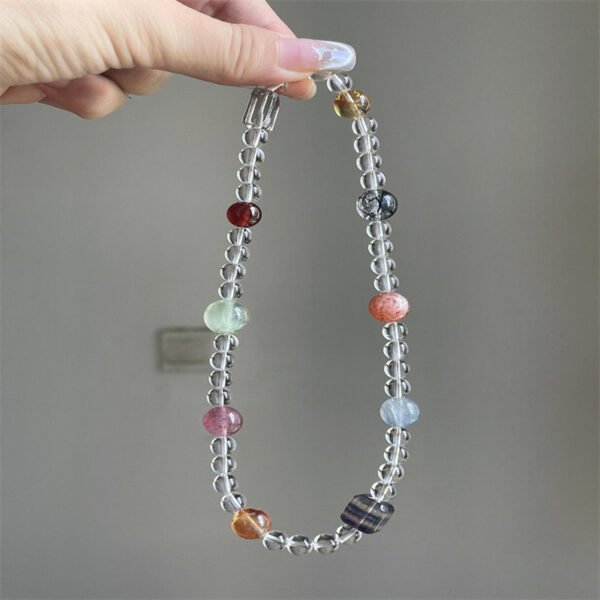 Colorful Multi-gemstone Crystal Double-loop Bracelet