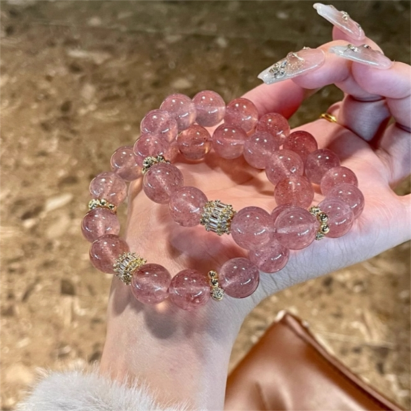 Peach - Blossom - Attracting Strawberry Quartz Bracelet10mm